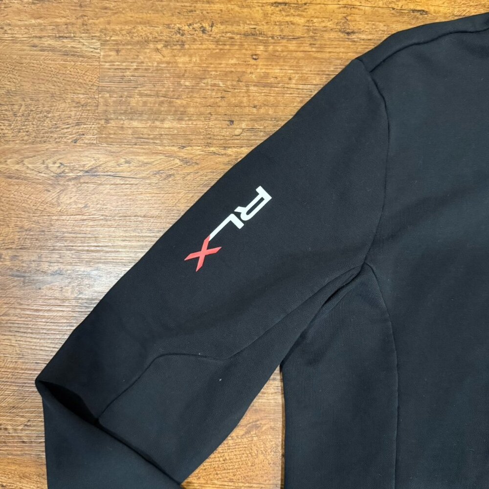 RLX Ralph Lauren Black 1/4 Zip Logo Performance Golf Mock Pullover Sweater Men L - Picture 5 of 10